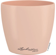 Pot de fleurs Lechuza Deco rond en plastique avec une finition mate. Lechuza Logo.