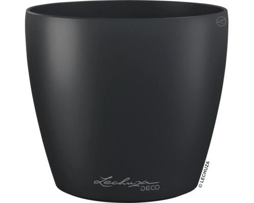 Pot de fleurs rond en plastique Lechuza DECO en anthracite.