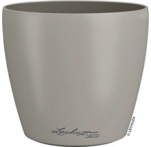 Pot de fleurs rond Lechuza Deco en plastique avec une surface mate.