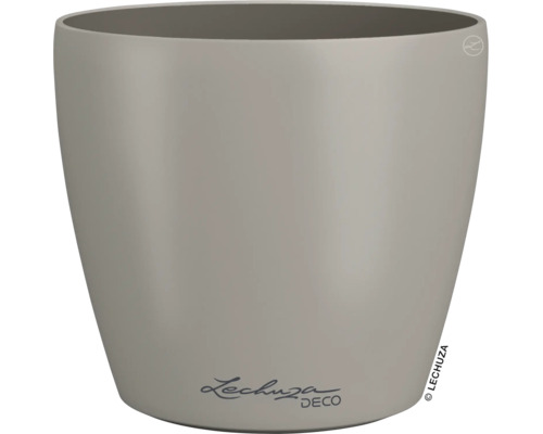 Pot de fleurs rond Lechuza Deco en plastique avec une surface mate.