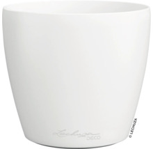 Cache-pot rond blanc en plastique de Lechuza.