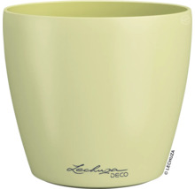 Pot de fleurs rond Lechuza Deco en plastique de couleur vert citron.