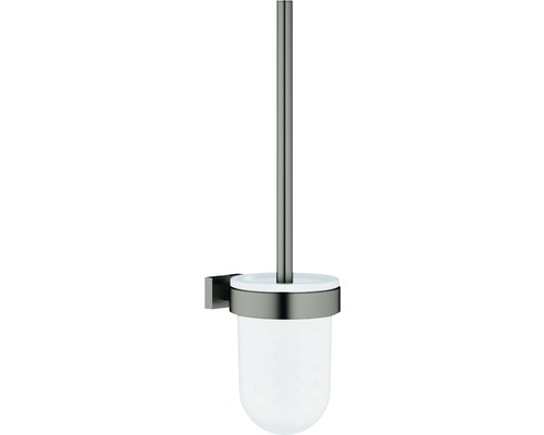 WC-Bürstengarnitur GROHE Essentials Cube hard graphite gebürstet 40513AL1 Wandmontierte WC-Garnitur mit Behälter und Bürste