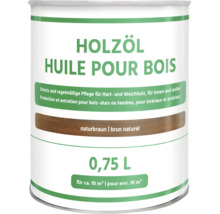 Holzöl 0,75 Liter in Naturbraun für Hart- und Weichholz im Innen- und Außenbereich, ausreichend für circa 10 Quadratmeter.
