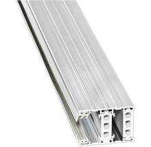 Profilé en aluminium à trois voies avec une surface rainurée.