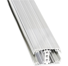 Aluminiumprofil für Vorhangsysteme oder Schiebetüren, doppelläufige Ausführung.