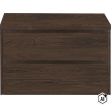 Commode en bois avec deux tiroirs au design moderne (Image AI modified or generated)