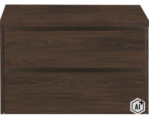 Commode en bois avec deux tiroirs au design moderne (Image AI modified or generated)