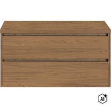Commode moderne avec deux tiroirs en imitation bois (Image AI modified or generated)