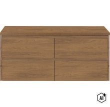 Commode en bois avec quatre tiroirs au design moderne (Image AI modified or generated)