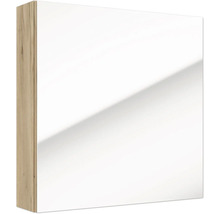 Miroir de salle de bain avec corps en bois aspect chêne