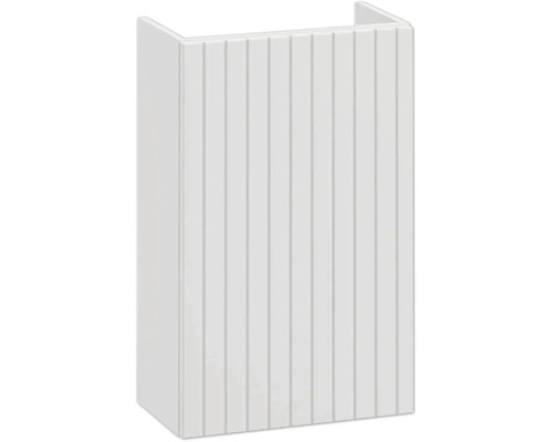 Gästewaschbecken mit Unterschrank APOLLO BxHxT 40 x 68 x 22 cm Frontfarbe weiss geriffelt - Griff chrom