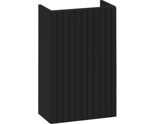 Gästewaschbecken mit Unterschrank APOLLO BxHxT 40 x 68 x 22 cm Frontfarbe schwarz geriffelt