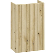 Gästewaschbecken mit Unterschrank APOLLO BxHxT 40 x 68 x 22 cm Frontfarbe evoke eiche geriffelt - Griff chrom