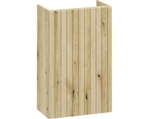 Gästewaschbecken mit Unterschrank APOLLO BxHxT 40 x 68 x 22 cm Frontfarbe evoke eiche geriffelt - Griff chrom
