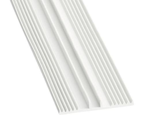 Profilé en plastique blanc avec plusieurs rails.