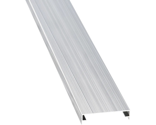 Aluminium U-Profil mit gebürsteter Oberfläche.