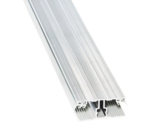Profilé en aluminium extrudé avec rainures de guidage pour systèmes de montage.
