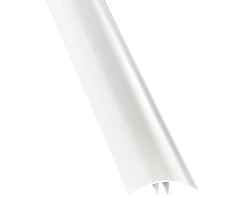 Profilé à gorge en plastique blanc pour angles intérieurs.