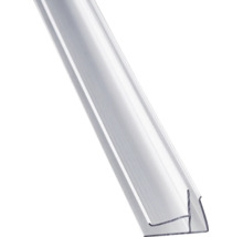 Profilé en plastique transparent pour portes de douche en forme de h.