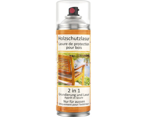 Holzschutzlasur-Spray 2 in 1 Grundierung und Lasur für den Aussenbereich.