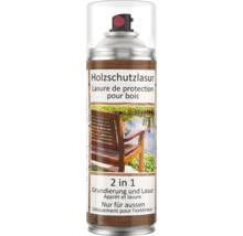 Holzschutzlasur Sprühdose, zwei in eins Grundierung und Lasur für den Aussenbereich.