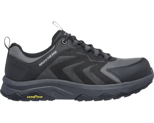 Skechers Sicherheitsschuh mit Goodyear-Sohle, Halbschuh zum Schnüren, Material aus Textil und Synthetik.