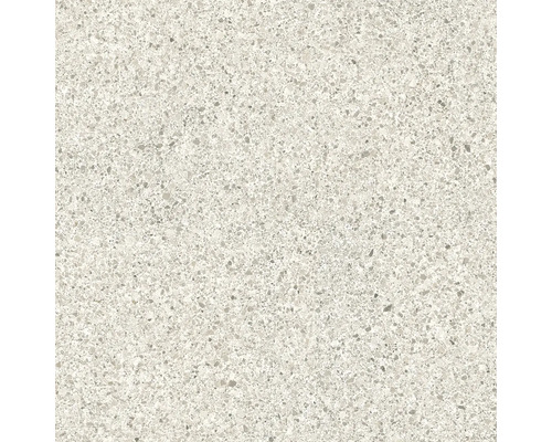 Feinsteinzeugfliese in Terrazzo-Optik mit feiner Körnung.