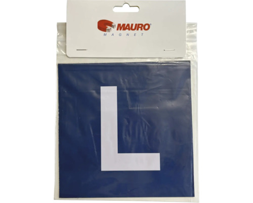 Magnetisches Lernfahrschild mit weissem L auf blauem Grund von Mauro Magnet.