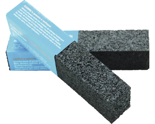 Gomme de nettoyage Kaindl pour abrasifs, deux blocs rectangulaires avec un emballage en carton bleu.