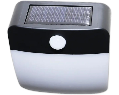 Solar-Wandleuchte für den Aussenbereich mit integriertem Solarpanel und Bewegungsmelder aus Kunststoff.