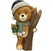 Weihnachtsdekoration Bär mit Skiern und Geschenk