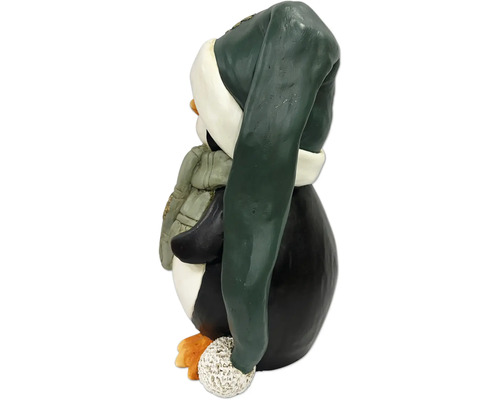 Dekofigur Pinguin mit langer Mütze und Schal