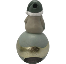 Figurine de Noël lutin sur boule en magnésie pour l'intérieur et l'extérieur