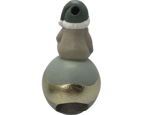 Figurine de Noël lutin sur boule en magnésie pour l'intérieur et l'extérieur