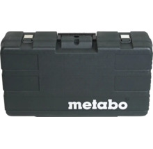 Coffret de transport Metabo en plastique robuste avec fermetures métalliques pour un transport sûr.