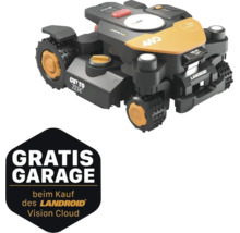 Worx Landroid Vision Mähroboter mit Allradantrieb und Kameratechnologie. Kostenlose Garage beim Kauf eines Landroid Vision Cloud.