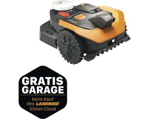 Worx Mähroboter Landroid Vision Cloud mit einer kostenlosen Garage beim Kauf.