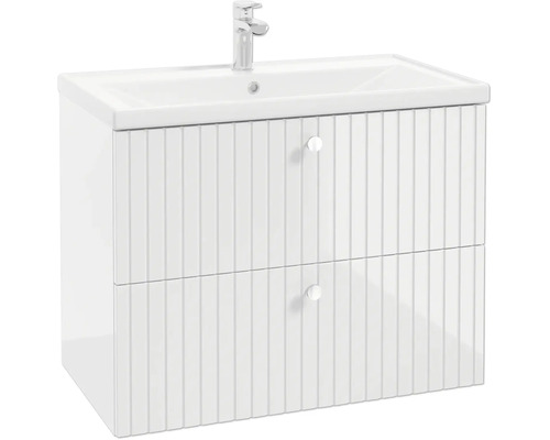 Waschtischunterschrank RIETTI BxHxT 80 x 60 x 45 cm Frontfarbe weiss glanz