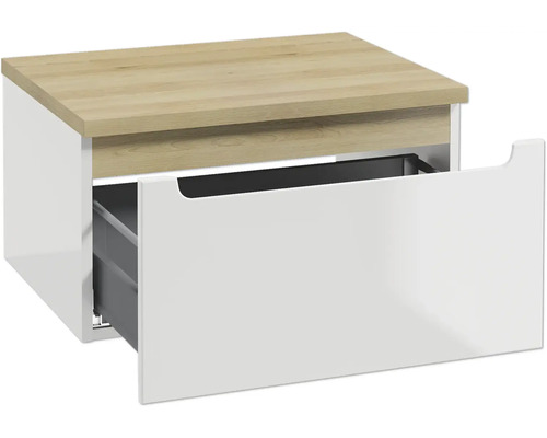 Unterschrank für Waschtischplatte STILLA BxHxT 60 x 30 x 45 cm Frontfarbe weiss glanz