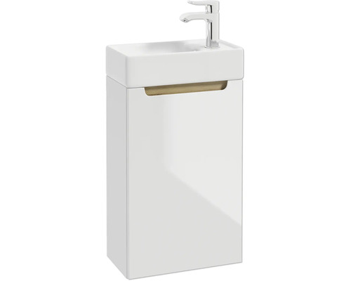 Gäste-Waschtischunterschrank STILLA BxHxT 40 x 60 x 22 cm Frontfarbe weissglanz