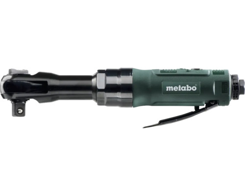 Metabo Druckluft-Ratschenschrauber in Grün und Schwarz mit Hebelbedienung und Vierkantaufnahme.