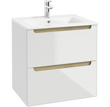 Waschtischunterschrank mit 2 Schubladen STILLA BxHxT 60 x 60 x 45 cm Frontfarbe weiss glanz