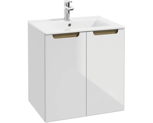 Waschtischunterschrank mit 2 Türen STILLA BxHxT 60 x 60 x 45 cm Frontfarbe weiss glanz