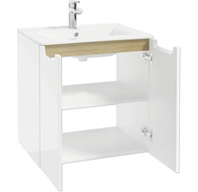 Waschtischunterschrank mit 2 Türen STILLA BxHxT 60 x 60 x 45 cm Frontfarbe weiss glanz