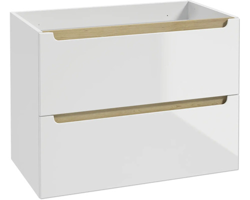 Unterschrank für Waschtischplatte STILLA BxHxT 80 x 60 x 45 cm Frontfarbe weiss glanz