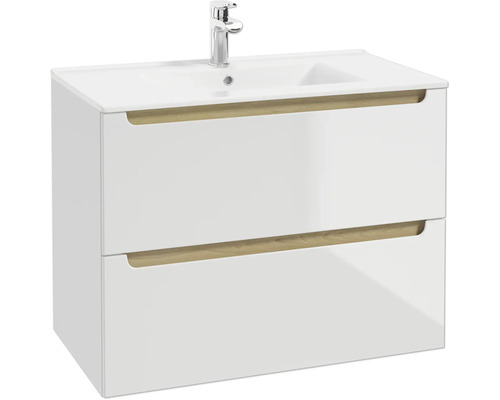 Waschtischunterschrank STILLA BxHxT 80 x 60 x 45 cm Frontfarbe weiss glanz
