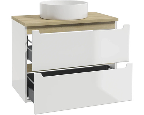 Waschtischunterschrank STILLA BxHxT 80 x 60 x 45 cm Frontfarbe weiss glanz