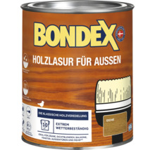 Bondex Holzlasur für aussen im Farbton Eiche, extrem wetterbeständig, geeignet für Zäune, Sichtblenden und Balkone.