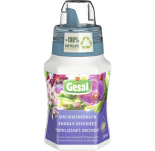 Engrais pour orchidées Gesal 250 millilitres pour une floraison durable dans une bouteille composée de circa 100 pour cent de recyclat.